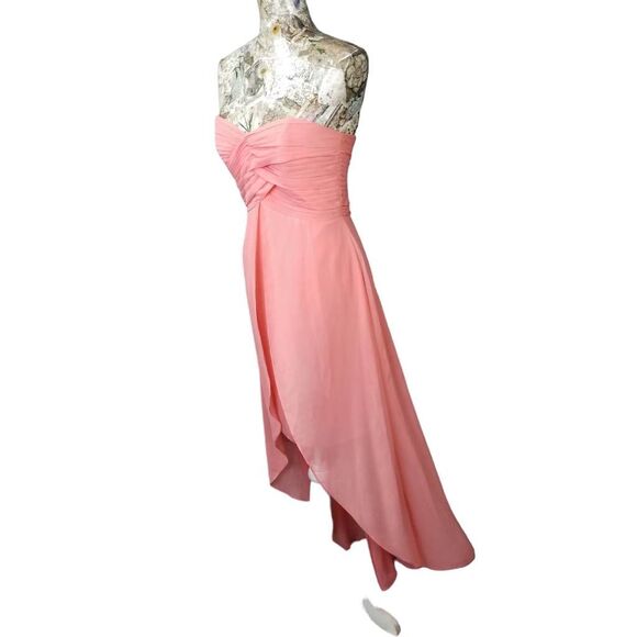 David's Bridal Strapless Hi Lo Chiffon Special Occasion Prom Dress sz 2 NEW! - Picture 7 of 12